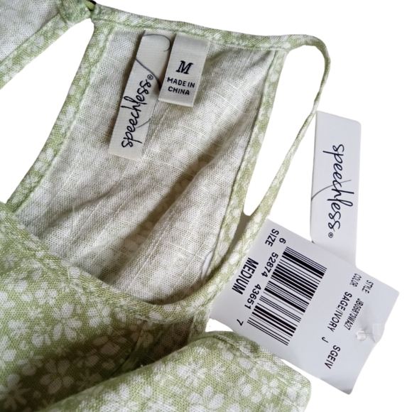 SPEECHLESS Romper Green Floral Skort - Picture 3 of 12